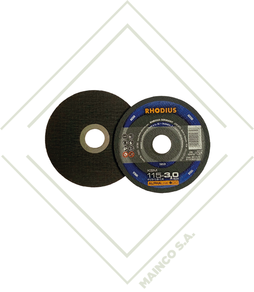 DISCO CORTE 41/2" (115X3,0X22,23) CORINDON-A GRANO 24 ACERO