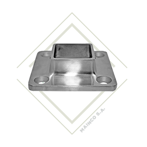 BASE CUADRADA C/CASTIGADOR DE PISO PARA TUBO SS304 40X40MM