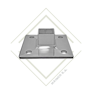 BASE CUADRADA SOLDABLE DE PISO PARA TUBO SS304 40X40MM