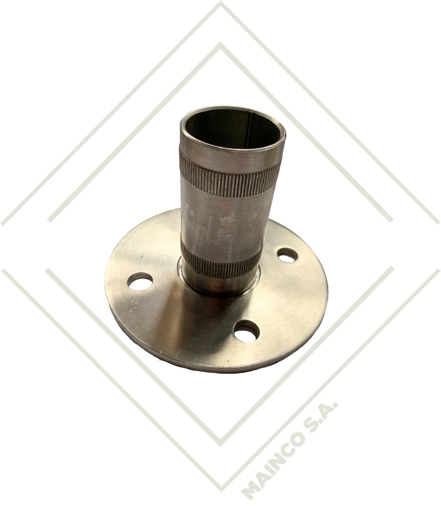 BASE ESTRIADA DE PISO PARA TUBO REDONDO SS304 11/2"