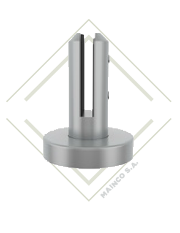 POSTE SS304 REDONDO PARA VIDRIO CON TAPA REDONDA VIDRIO 8-12MM SATINADO