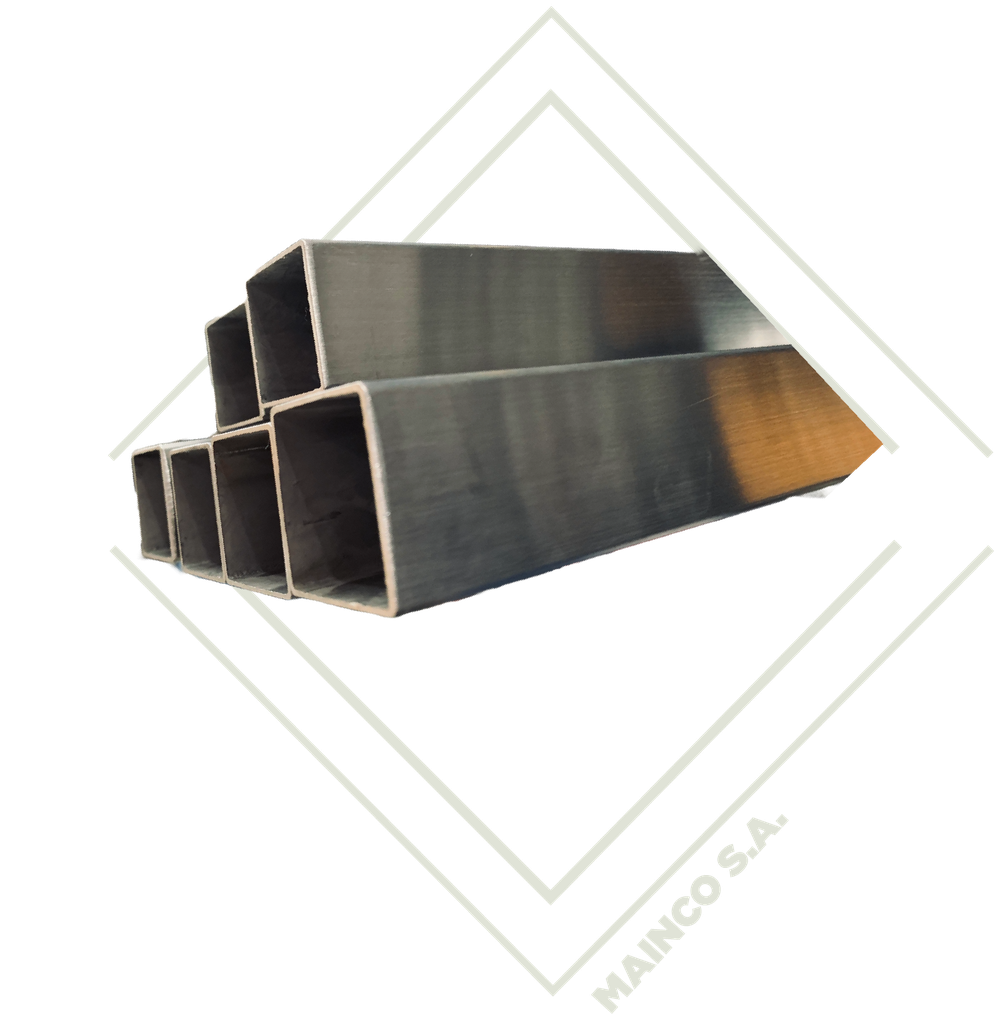 TUBO CUADRADO DECORATIVO SS304 11/2"X11/2"X1.2MM ASTM-A554 240GRITT