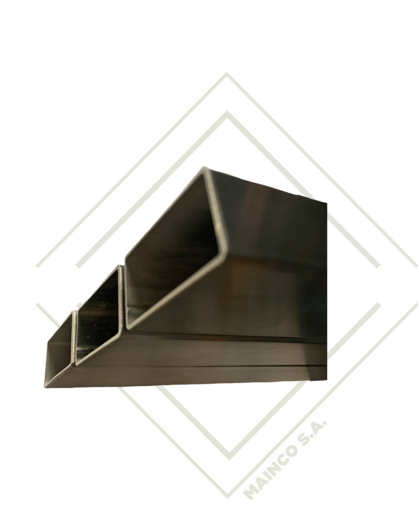 TUBO RECTANGULAR DECORATIVO SS304 2"X1"X1.5MM ASTM-A554 240GRITT