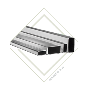 TUBO RECTANGULAR DECORATIVO SS304 50X10X1.5MM ASTM-A554 240GRITT