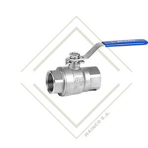 VALVULA BOLA 2PZS NPT 1/2" CF8M BOLA CF8M ASIENTO TEFLON 63 BAR (-25°C-180°C)