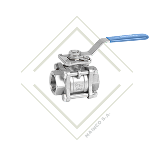 VALVULA BOLA 3PZS NPT 1" CF8M BOLA CF8M ASIENTO TEFLON 63 BAR (-25°C-180°C)