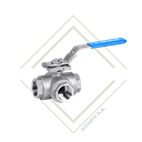 VALVULA BOLA 3VIAS NPT 1/2" (T) CF8M BOLA CF8M ASIENTO TEFLON 63 BAR (-25°C-180°C)