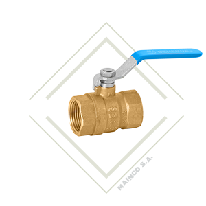 VALVULA BOLA NPT 1/2" LATON BOLA LATON ASIENTO TEFLON 28 BAR (-20°C-110°C)