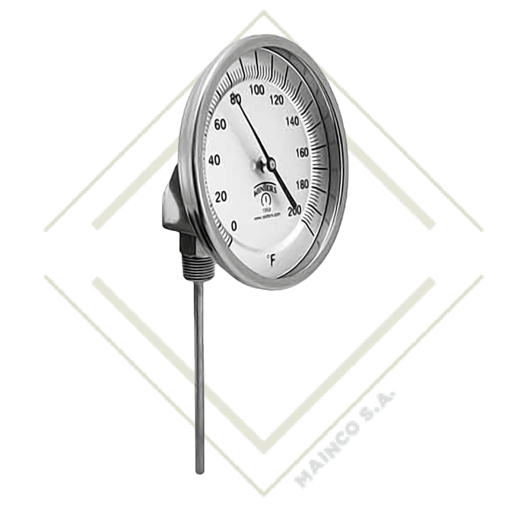 TERMOMETRO TBM BIMETALICO (0°-200°C) CARATULA 6" SS304 CONEXION POSTERIOR NPT 1/2" SS304 VASTAGO 6"
