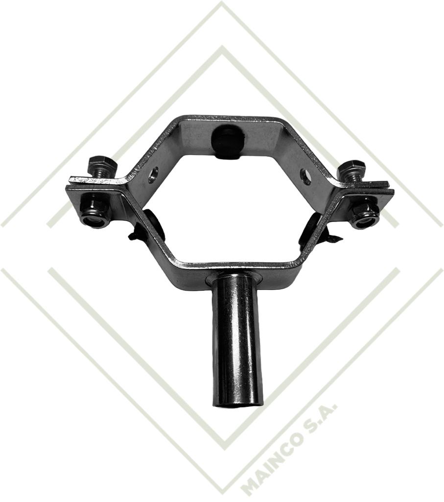 ABRAZADERA HEXAGONAL SS304 1" PARA TUBO CON VASTAGO HULE EPDM