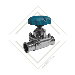 VALVULA DIAFRAGMA CLAMP 1/2" SS316L JUNTA SILICON 10 BAR (95°C)