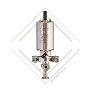 VALVULA NEUMATICA DCX3 CLAMP 11/2" (L) SS316 JUNTA PFA