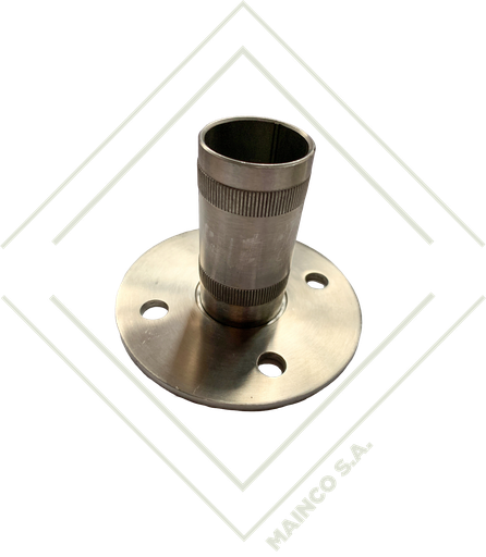 [DE00378] BASE ESTRIADA DE PISO PARA TUBO REDONDO SS304 11/2"