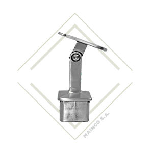 [DE00389] BASE CUADRADA FLEXIBLE DE TUBO A TUBO SS304 40X40MM