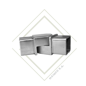 [DE00438] CODO SS304 40X40MM PARA TUBO CUADRADO FLEXIBLE