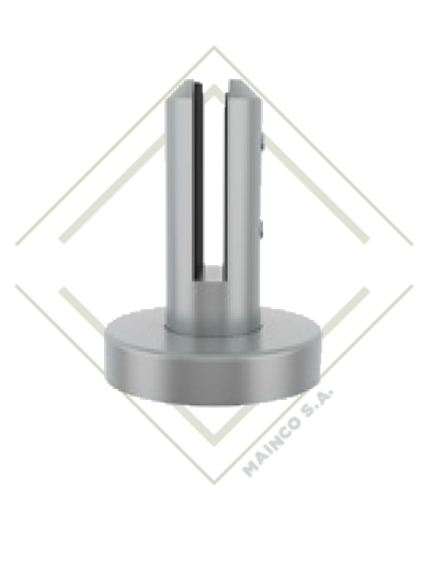 [DE00456] POSTE SS304 REDONDO PARA VIDRIO CON TAPA REDONDA VIDRIO 8-12MM SATINADO