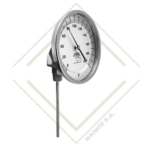 [ME02433] TERMOMETRO TBM BIMETALICO (0°-200°C) CARATULA 6" SS304 CONEXION POSTERIOR NPT 1/2" SS304 VASTAGO 6"
