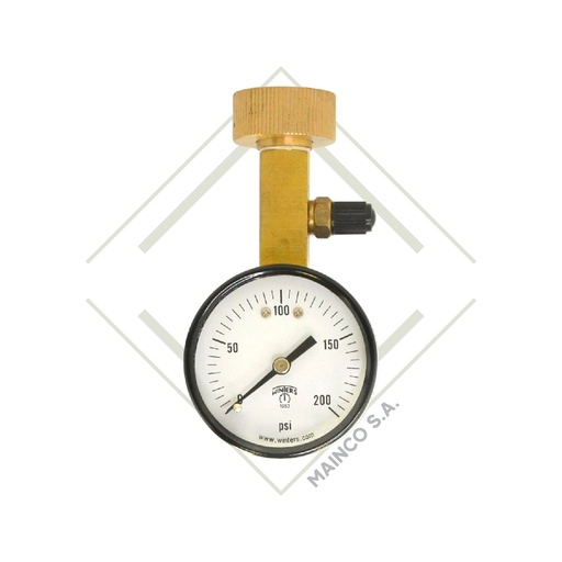 [ME02517] MANÓMETRO AOM DE PRUEBA DE AIRE SOBRE AGUA 0-200 PSI CONEXIÓN NPT SUPERIOR 3/4" HEMBRA, ACERO/BRONCE, CARATULA 2", WINTERS AOM-204TM