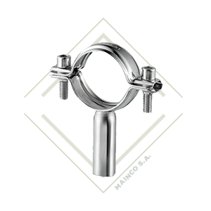 [SA04331] ABRAZADERA REDONDA SS304 11/2" PARA TUBO CON VASTAGO TIPO CIBS